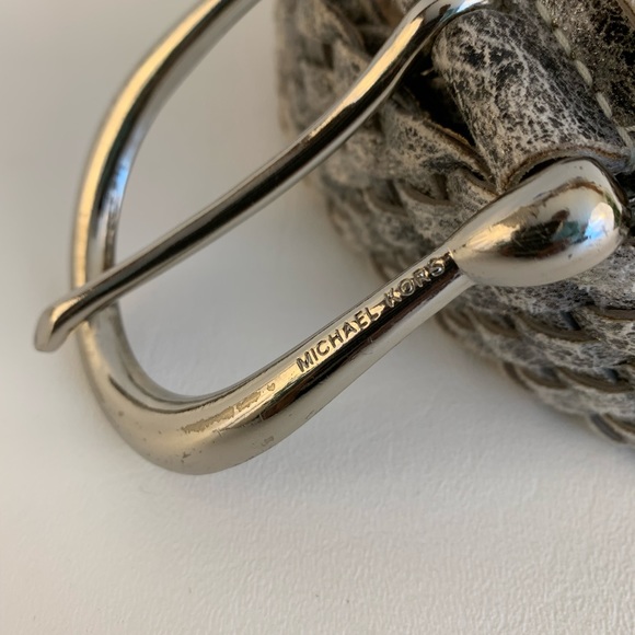 Michael Kors Silver Distressed Woven Belt - Picture 5 of 5